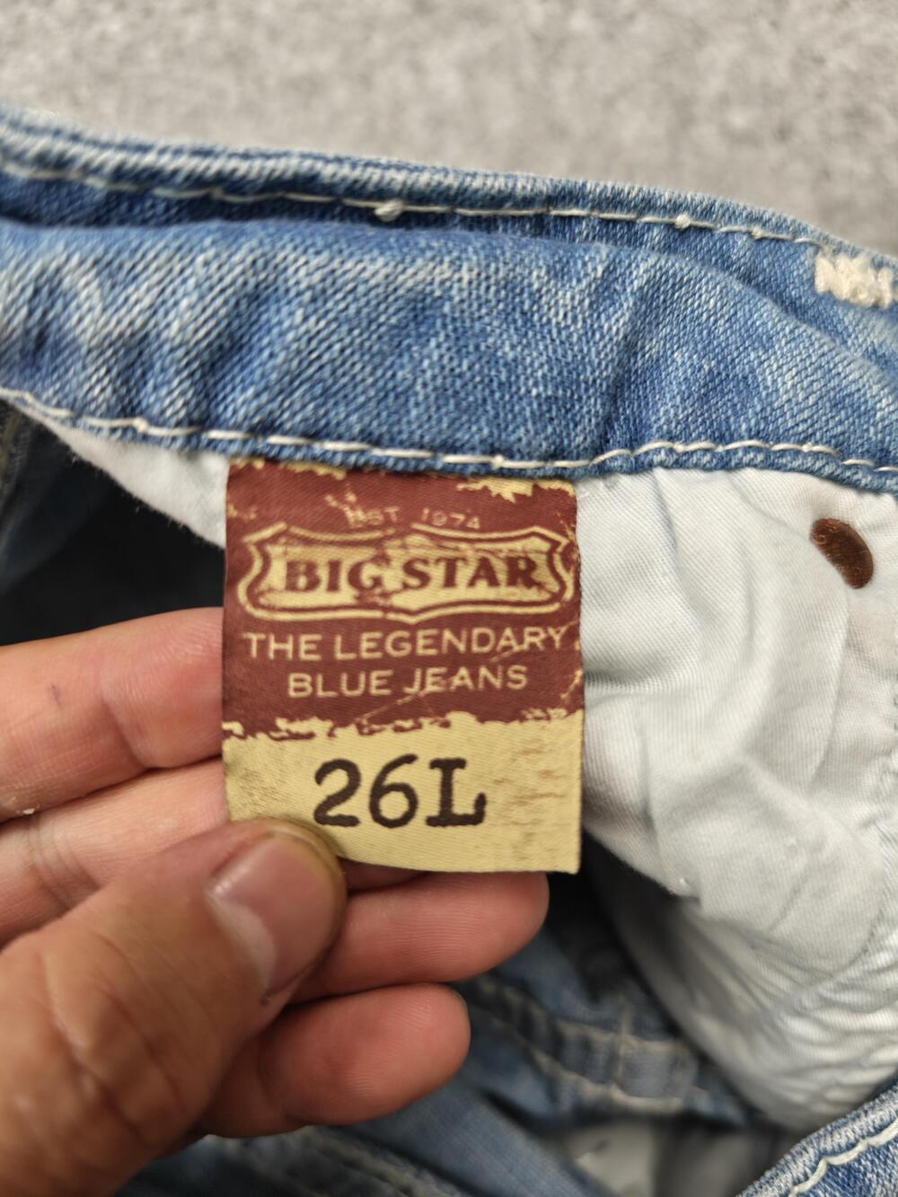 BIG STAR Jeans Womens 26 Blue Liv Boot Slim Bootcut Distressed 33 Inseam - Picture 4 of 12